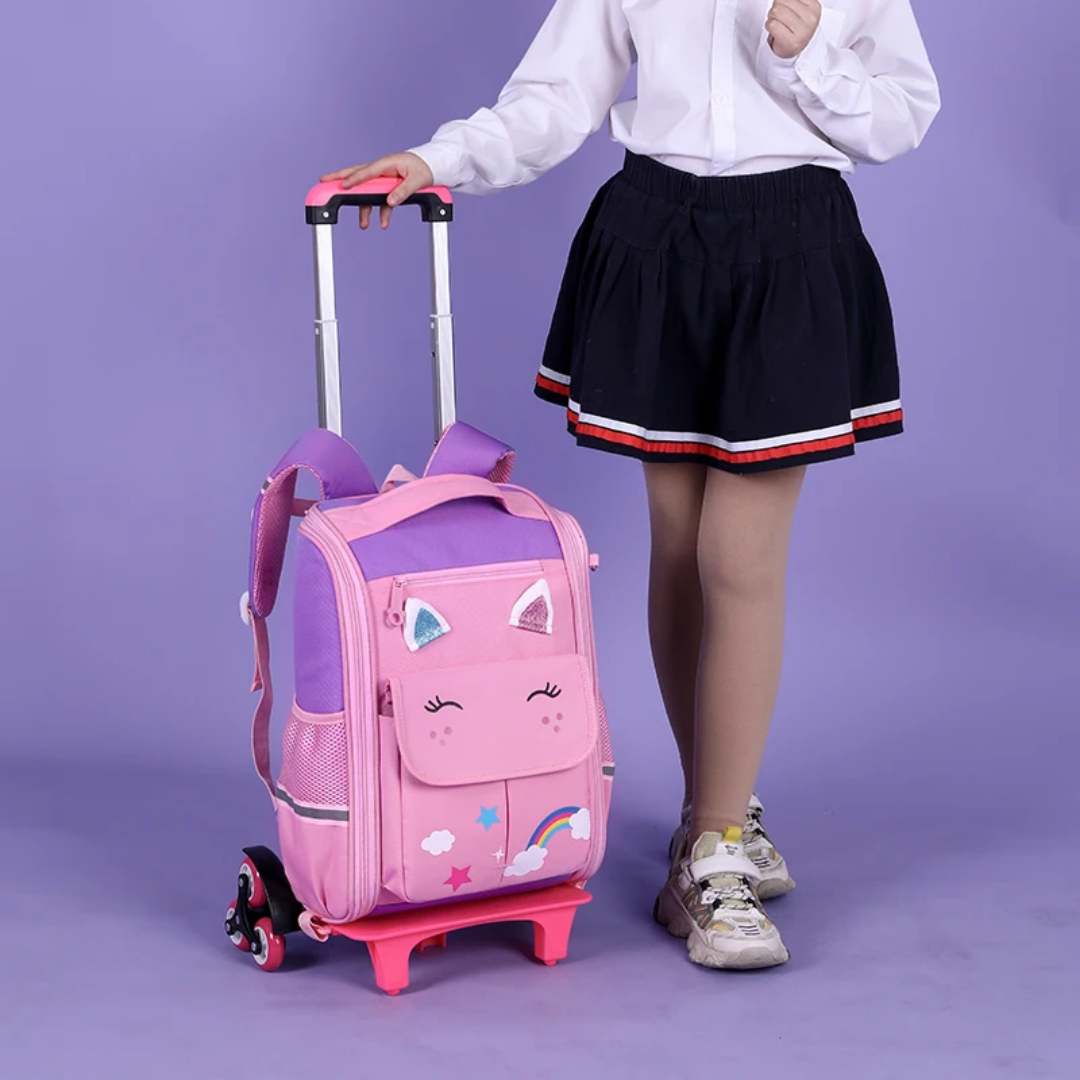 rolling trolley school bag with wheels in multiple codes