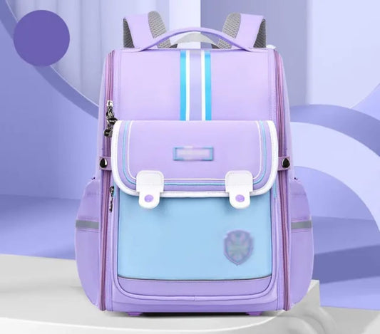Heavy capacity school backpack made of Oxford fabric with zipper closure, suitable for students in grades 1–6