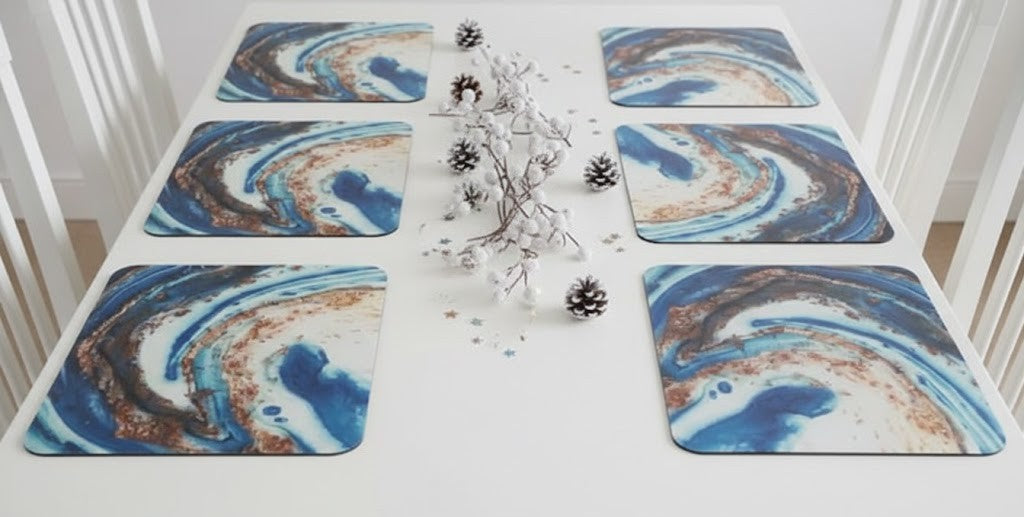 6Pc Marble Antislip Mat