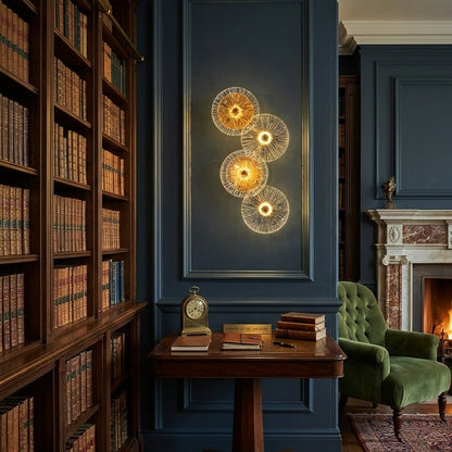 Decorative Wall Mounted Light Fixture with Glass Disc Design