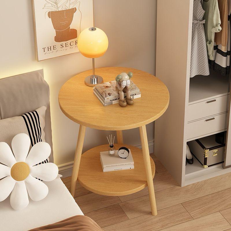 Brown 2 layer Nordic style coffee side table for living room, bedroom, and balcony use