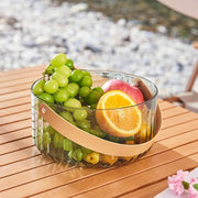 Transparent multipurpose fruit basket with handle for fruits, snacks, and storage