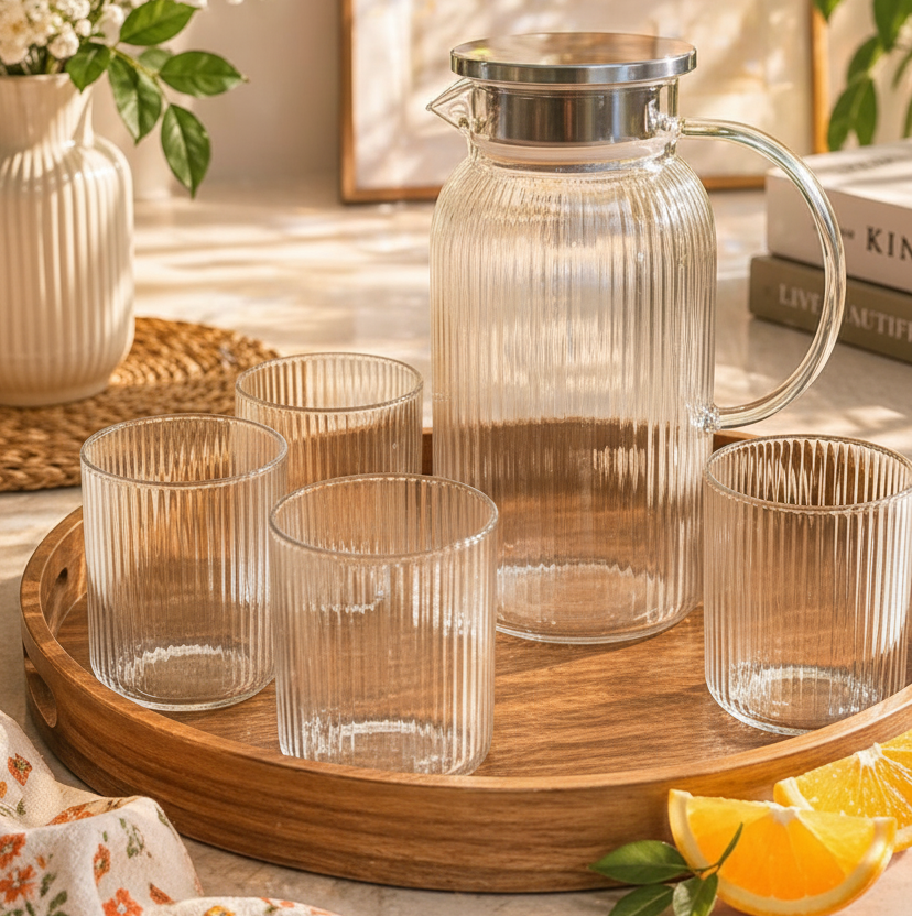 5 Piece Glass Tea Set