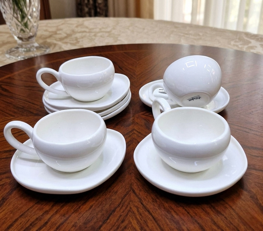 12 Piece porcelain cup and saucer set 200ml for tea and coffee serving