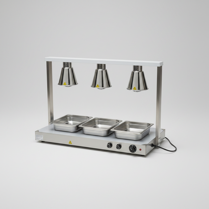 Triple Lamp Commercial Electric Food Warmer Station