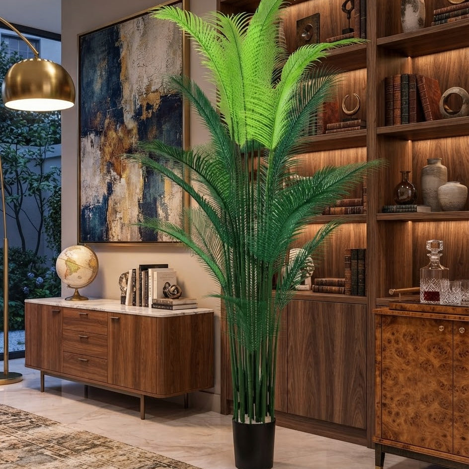 1.8 m Artificial Areca Palm with Black Decorative Pot