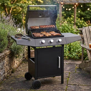 Modern outdoor multi burner gas grill with trolley, BBQ stove for home, picnic, and camping use. 🔥✨