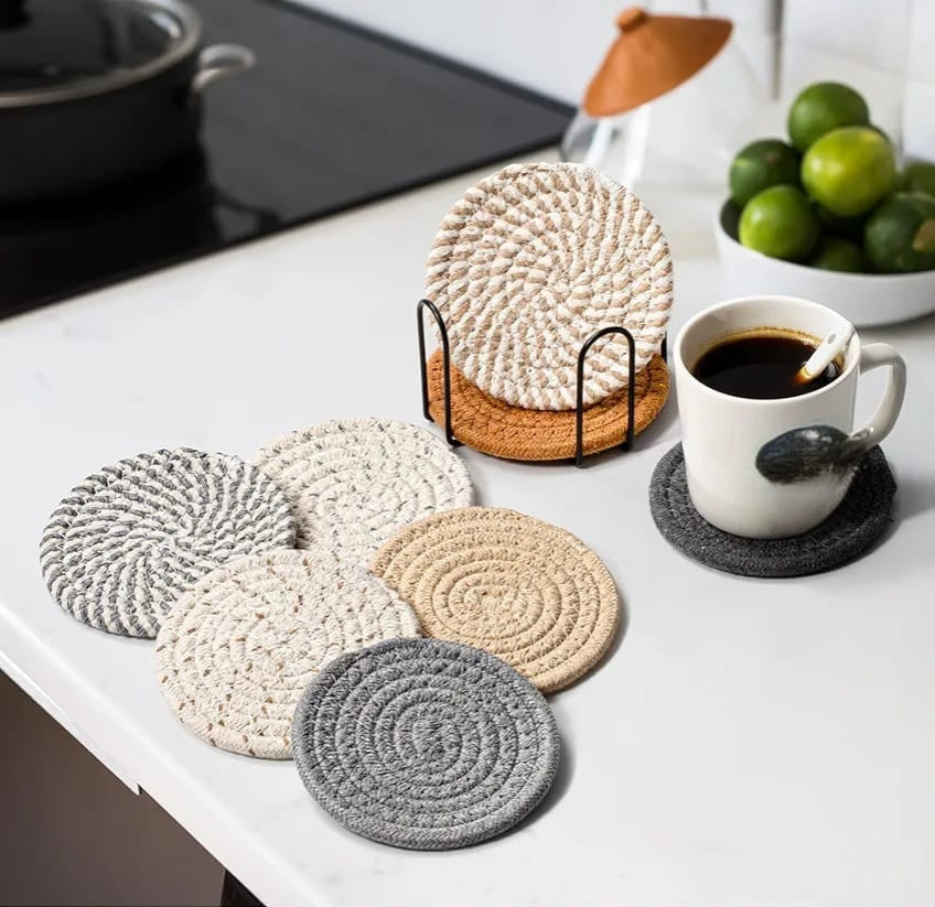 8Pcs Absorbent Cotton Woven With Metal Stand Holder