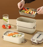 Double Layer Lunch Box With Insulated Lunch Bag