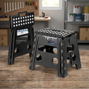 Heavy duty foldable step stool with handle for adults and kids, designed for easy storage and portability