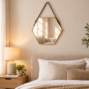 HD hexagonal decorative hanging mirror with clear reflection for home wall decor