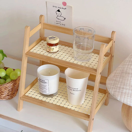 Wooden Storage Shelf 2 Tiers