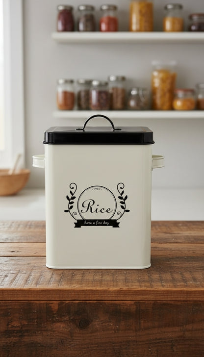 Galvanized Metallic 5kg Rice Bin