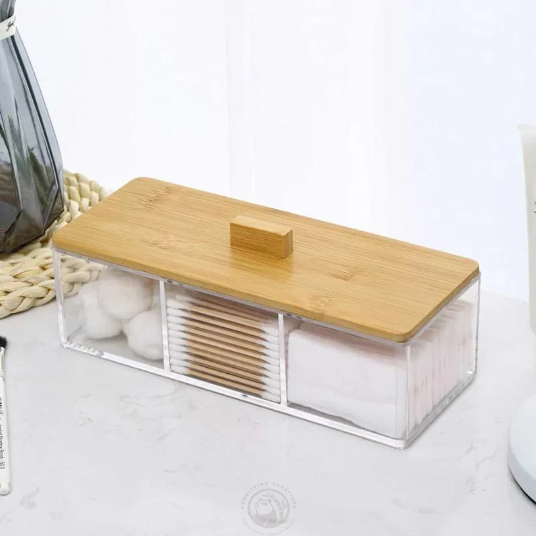 3-Compartment Acrylic Makeup Organizer