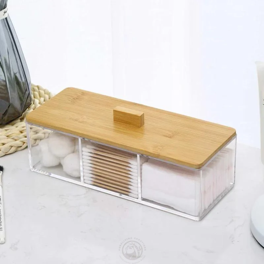 3-Compartment Acrylic Makeup Organizer