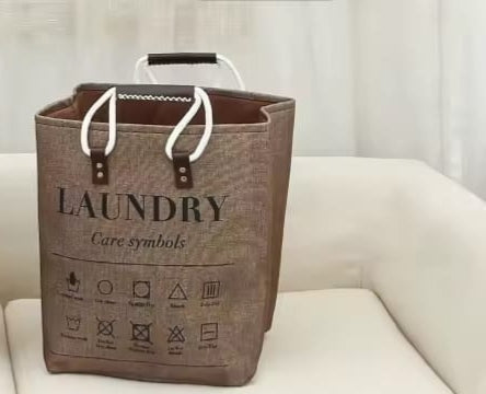 Laundry Hamper with Leather Handles