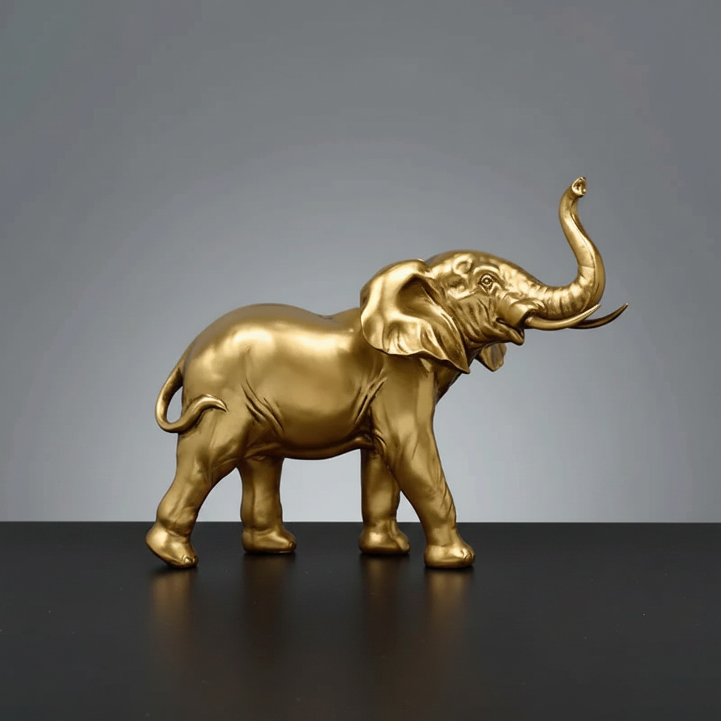 Golden Elephant Figurine