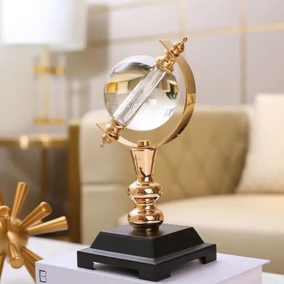 American crystal ball table lamp with an elegant modern design, ideal for bedside lighting and luxury home décor.