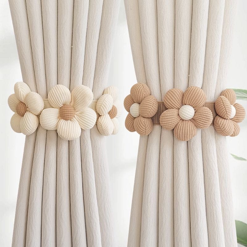Flower Drapes Tiebacks Handwoven Fabric
