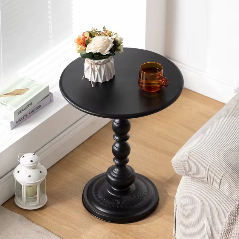 Retro Iron Pedestal Side Table 40cm