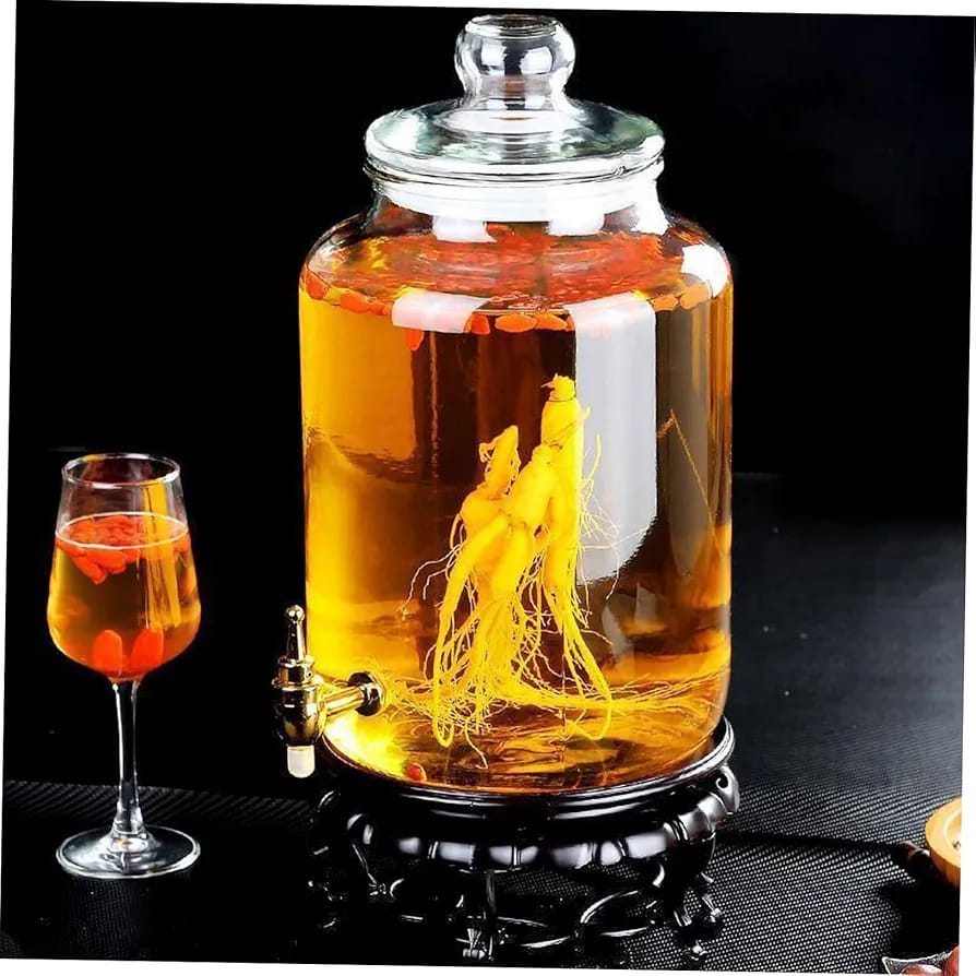 Glass Beverage Dispenser with Stand