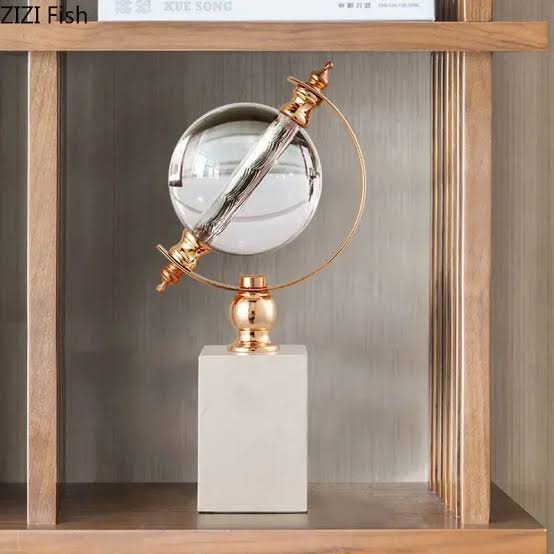 Marble Base Crystal Ball Décor