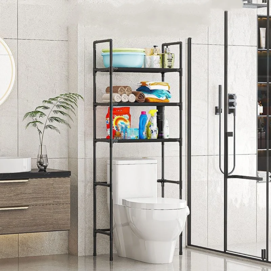 Detachable Metallic Frame 3-Layer Toilet Rack