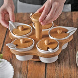 5pcs Cruets Set with Rotary Base