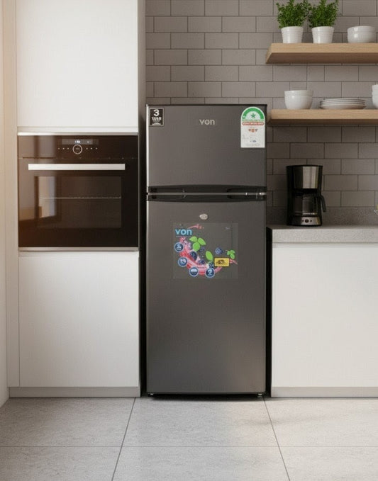 Von 125 litre double door direct cool fridge