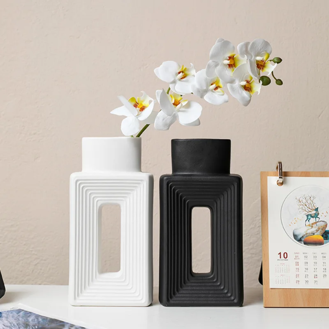 Resin Square Decorative Vase Set