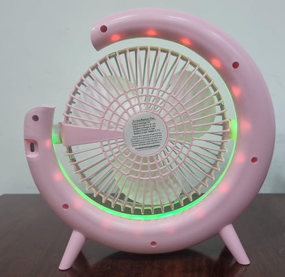 Rechargeable Colourful Desktop Fan Light