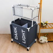 High-quality laundry basket measuring 60 × 46 × 108 cm for organizing clothes, towels, and household laundry.