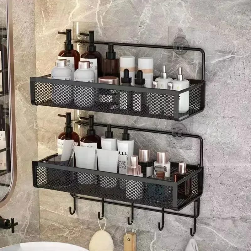 2Pc Portable Wall Mounted Storage Rack Organizer Set