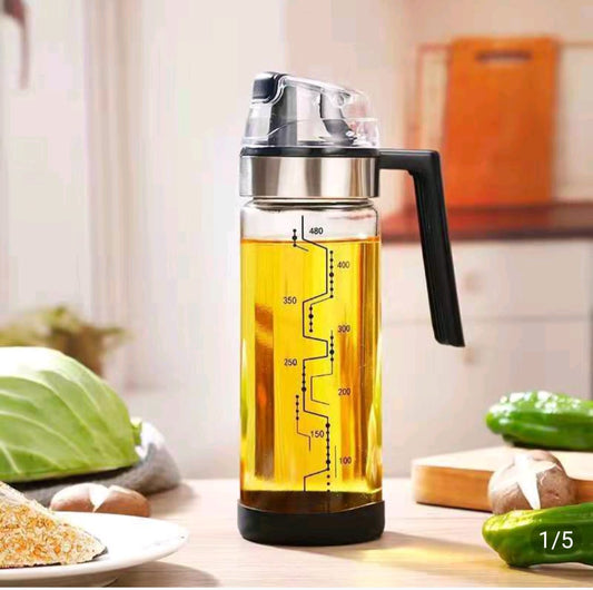 500ml Borosilicate glass oil dispenser with silver cap
