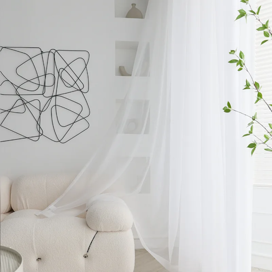 2Pcs Sheer Curtain Set