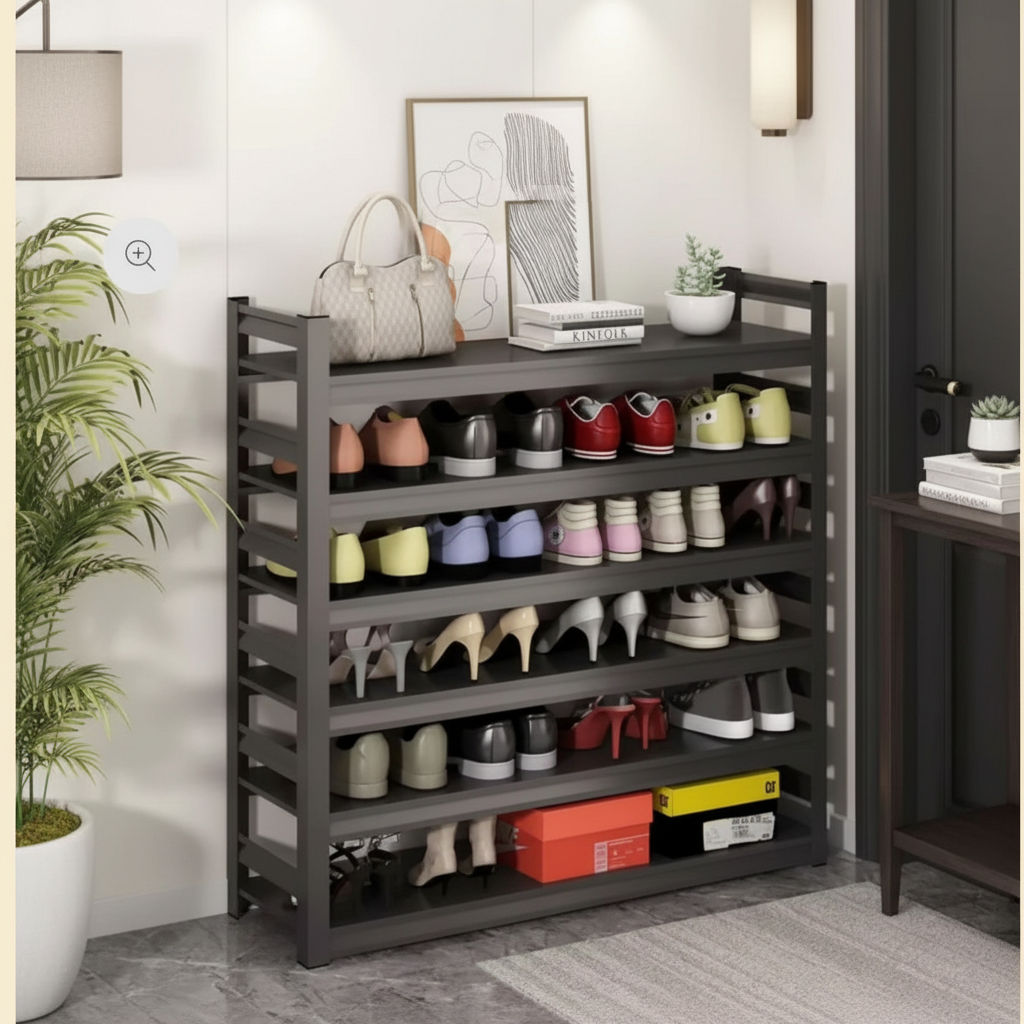 5-Layer Full Metallic Shoe Rack