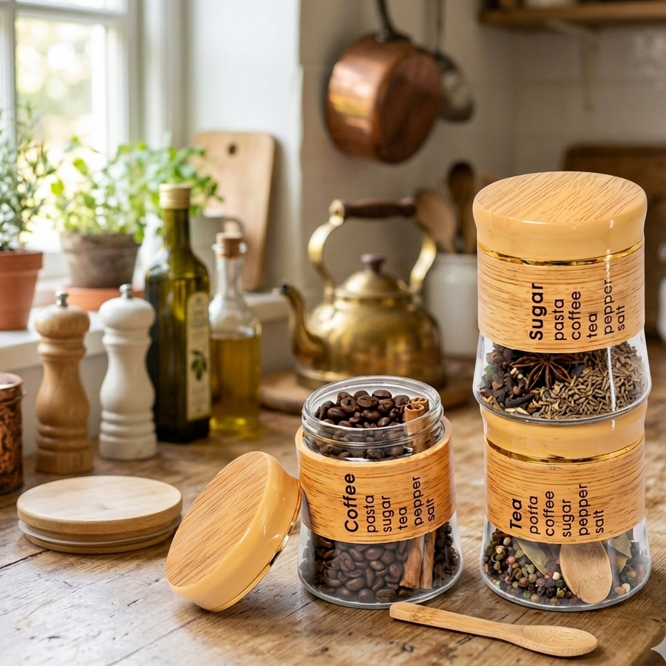 3Pcs Glass Dish Jar