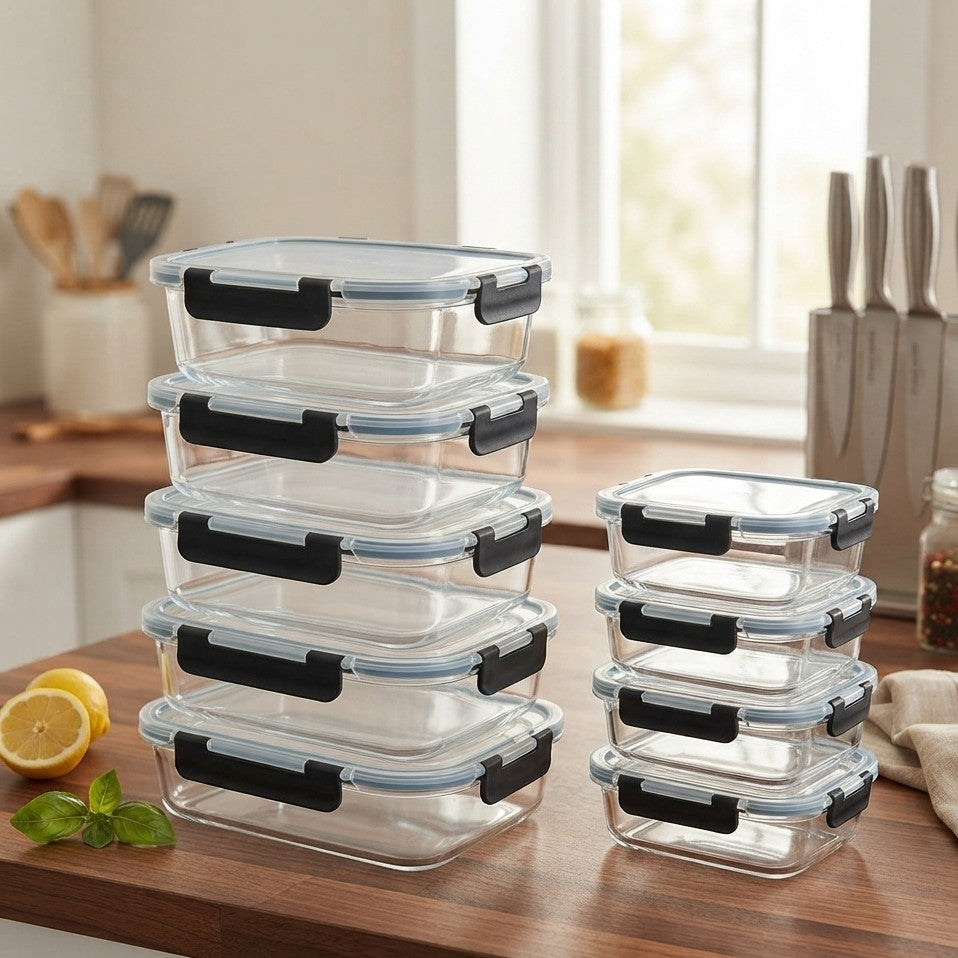 10Piece Glass Food Storage Container Set