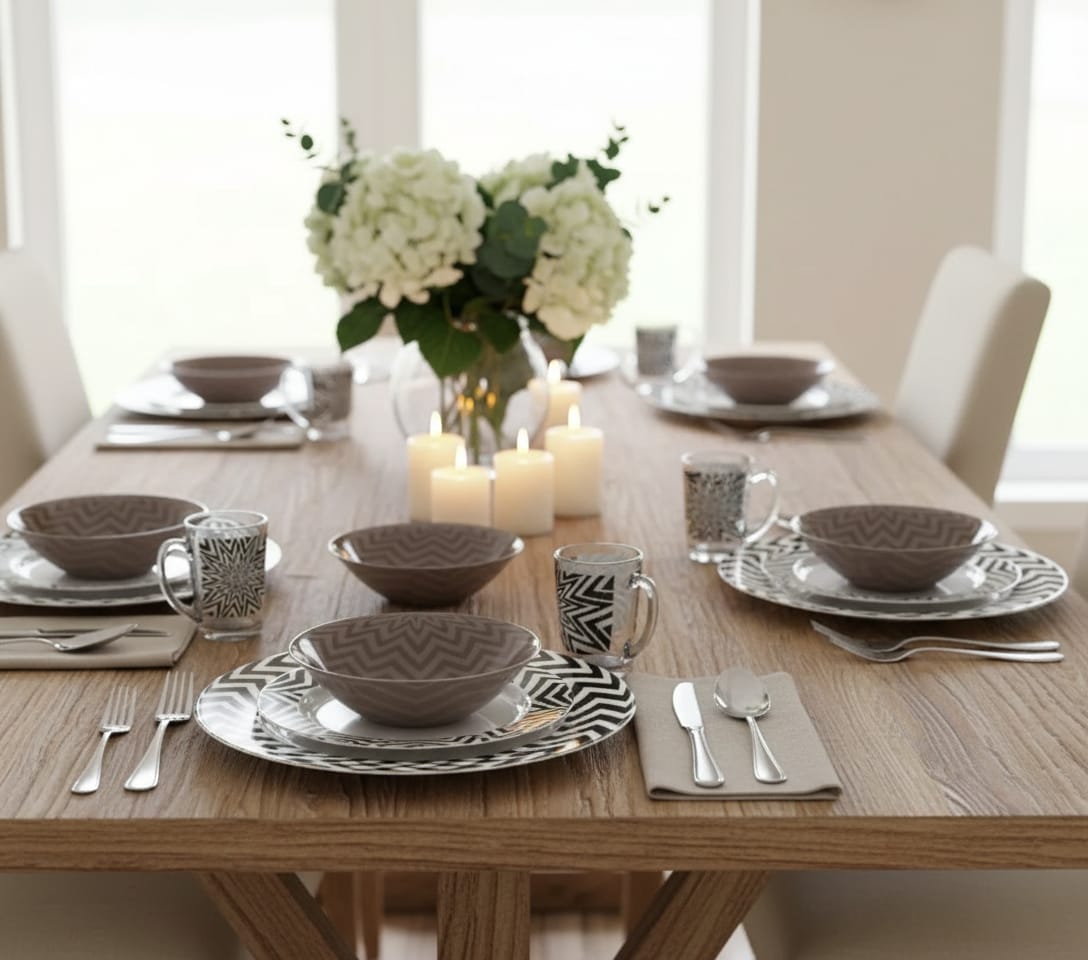 Luminarc Ambiente Sphere White 46Pc Dinner Set – V1568