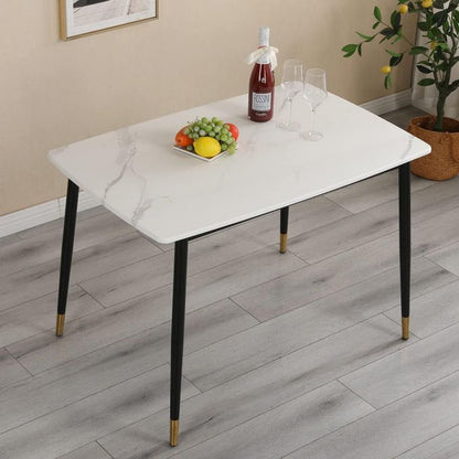 Marble Dining Table With Metallic Legs