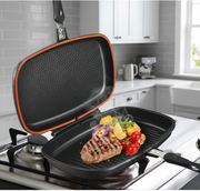 40cm Double cooking pan for versatile home kitchen use.