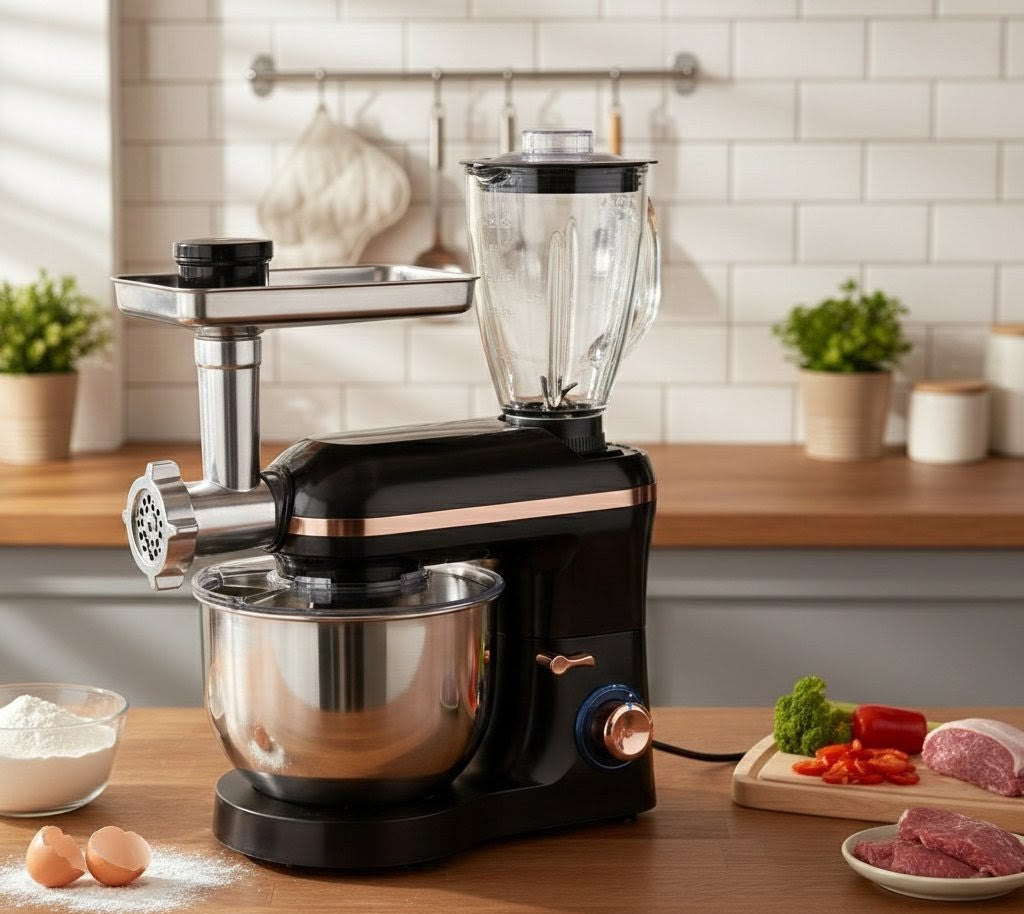 5 in 1 multifunctional blender and stand mixer with 1.6L stainless steel bowl and 1400W motor