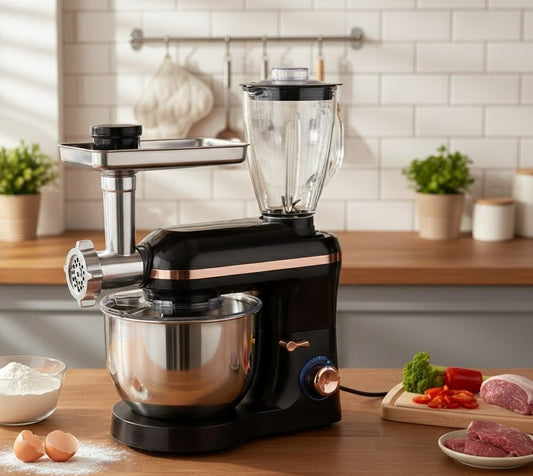 5 in 1 multifunctional blender and stand mixer with 1.6L stainless steel bowl and 1400W motor