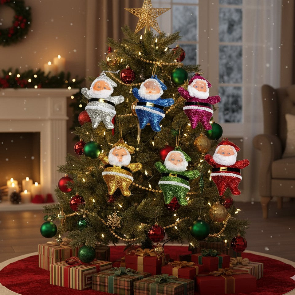 6pc Christmas Santa Claus Ornament