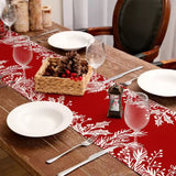 Christmas Snowman Gnome Linen Table Runner