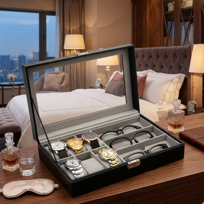 Portable Watch And Glasses Organizer