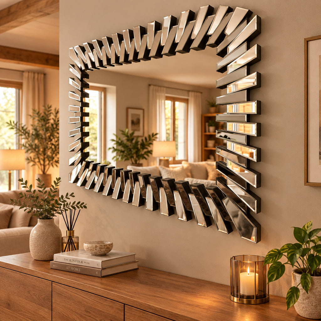 Sunburst Decorative Wall Mirror Gold Silver Black, 91 × 71cm - available in Nairobi, Kenya
