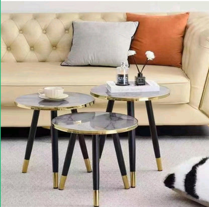 3-in-1 Nesting Marble Side Stools