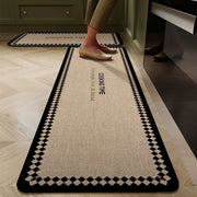 2-Piece anti-slip kitchen mat set with rubber base in two sizes