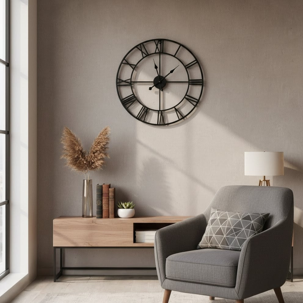 Antique Roman Metallic Wall Clock